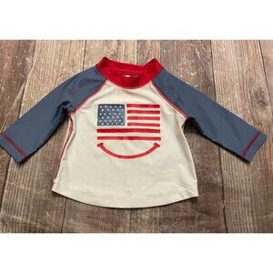Baby Gap Baby Boy American Flag Swim Shirt Rashguard, Size Newborn 0-6 months